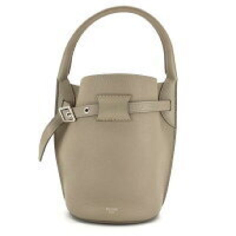 CELINE Bucket Bag Handbag Shoulder Greige Gray Leather